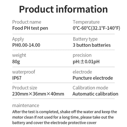 Digital LCD Food PH Meter 0.01 Resolution High Accuracy Sensor Temp Acidity Tester with Backlight for Fruit Cheese Meat Canning