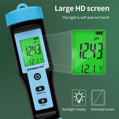 Digital LCD Food PH Meter 0.01 Resolution High Accuracy Sensor Temp Acidity Tester with Backlight for Fruit Cheese Meat Canning