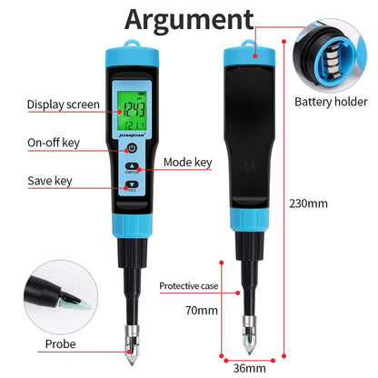 Digital LCD Food PH Meter 0.01 Resolution High Accuracy Sensor Temp Acidity Tester with Backlight for Fruit Cheese Meat Canning