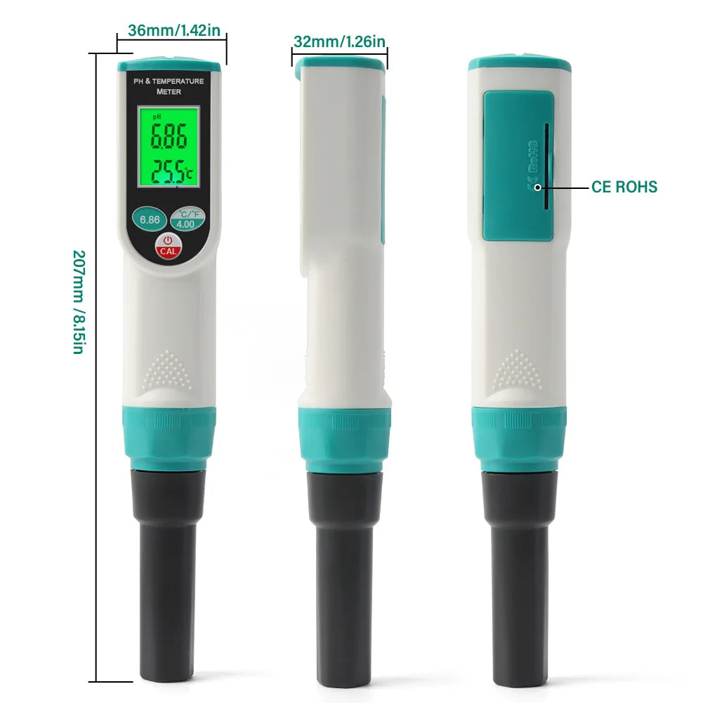 High Accuracy Soil PH Meter 0.00~14.00pH Digital Temp Acidity Soil Tester Sensor Analyzer for Outdoor Planting Garden Farmland