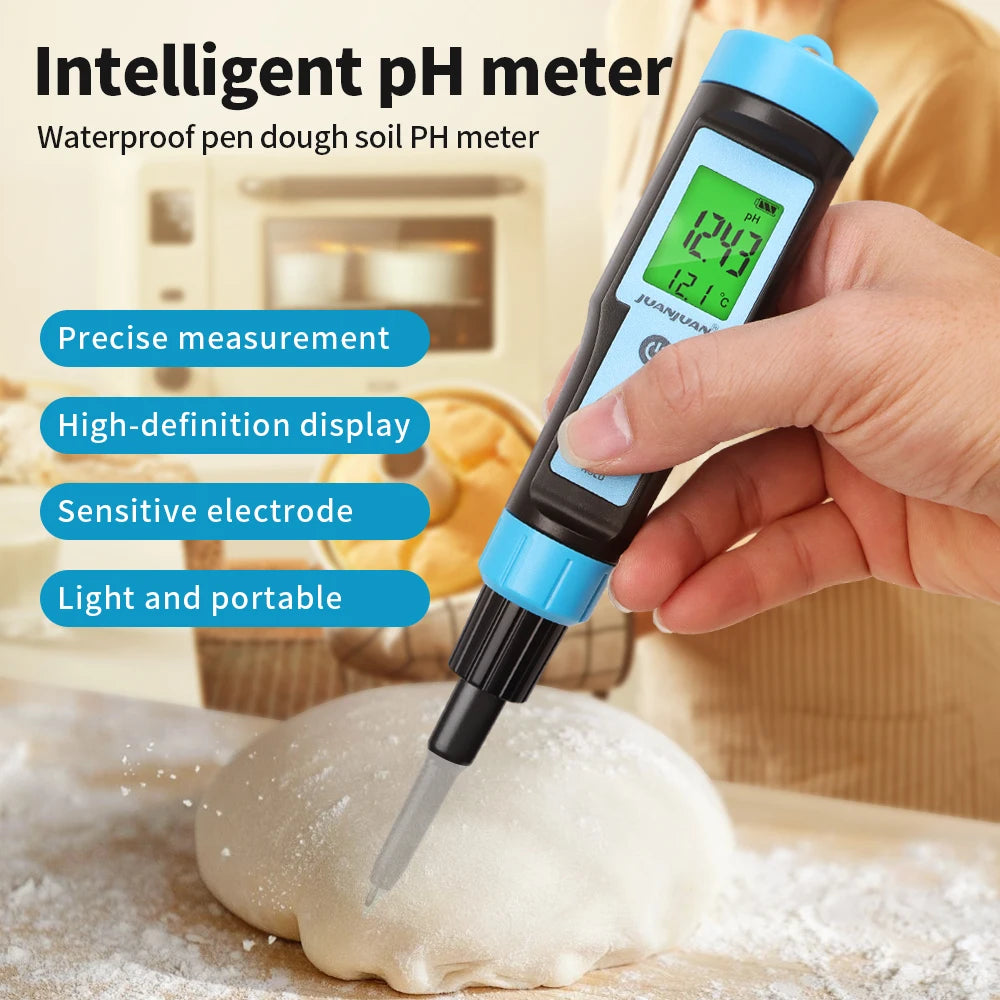 Digital LCD Food PH Meter 0.01 Resolution High Accuracy Sensor Temp Acidity Tester with Backlight for Fruit Cheese Meat Canning