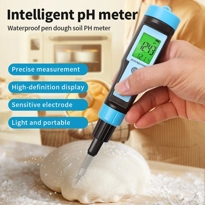 Digital LCD Food PH Meter 0.01 Resolution High Accuracy Sensor Temp Acidity Tester with Backlight for Fruit Cheese Meat Canning