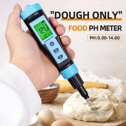 Digital LCD Food PH Meter 0.01 Resolution High Accuracy Sensor Temp Acidity Tester with Backlight for Fruit Cheese Meat Canning